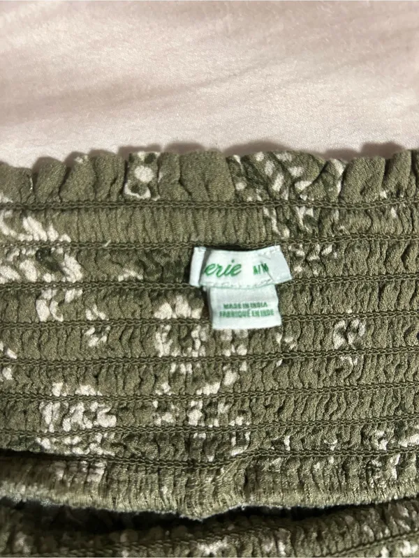 aerie Olive Green Paisley Bandana Ruffle Mini Skirt Size M - Image 2