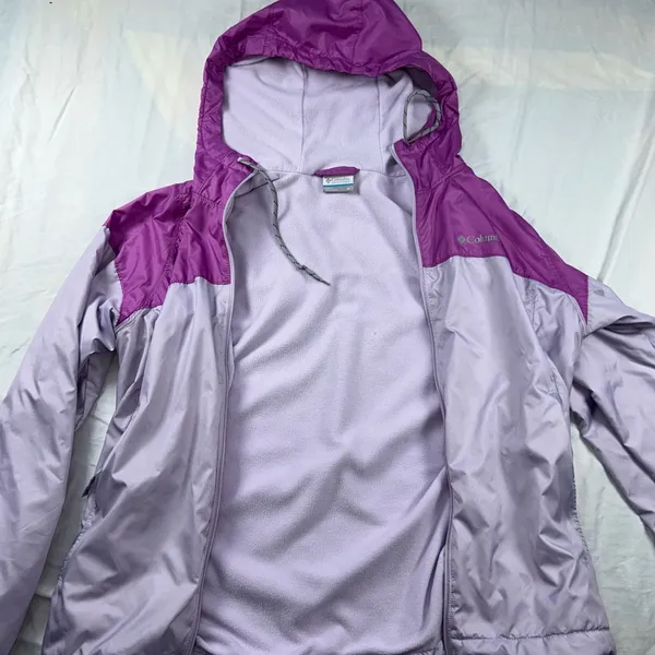 Columbia windbreaker hoodie fleece lined Sz M Women's Lavender Lilac Ski - Image 16