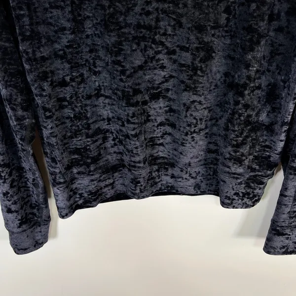 Lululemon Black Crushed Velvet Crewneck Sweatshirt Raglan Sleeve Pullover‎ rare - Image 3