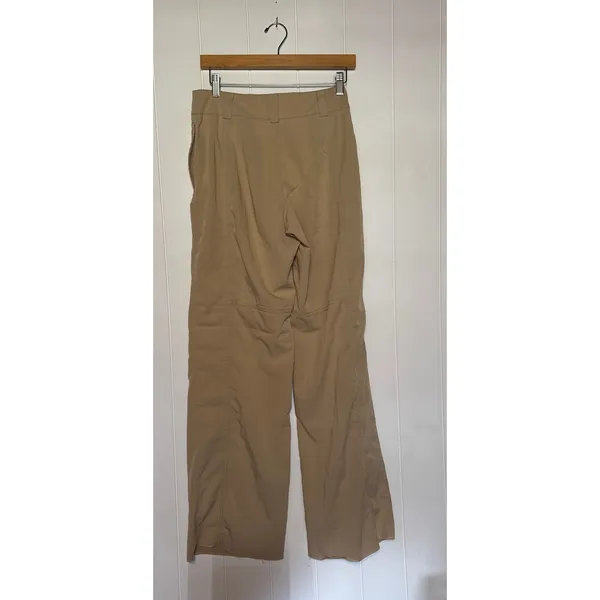 City DKNY Pants Size 8 Tan Khaki Straight Leg Y2K Unfinished Hem - Image 2