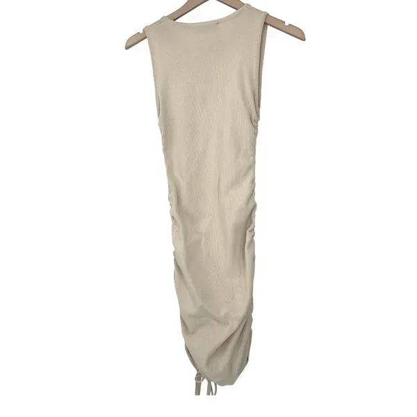 LIONESS | Small | Military Minds Ecru Bodycon Ribbed Sleeveless Mini Dress - Image 7