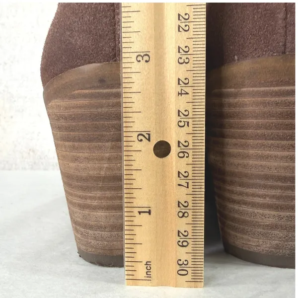 Frye and Co Wedge Booties Womens‎ 7 Brown Suede Pointed Toe Ankle Boots - Image 8