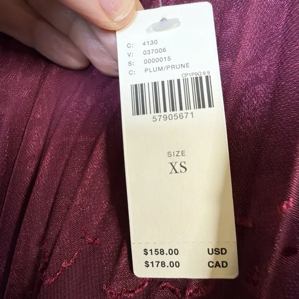 Anthropologie Toulon Pleated Bell Sleeve Mini Dress x Small Burgundy Boho xs NWT - Image 8