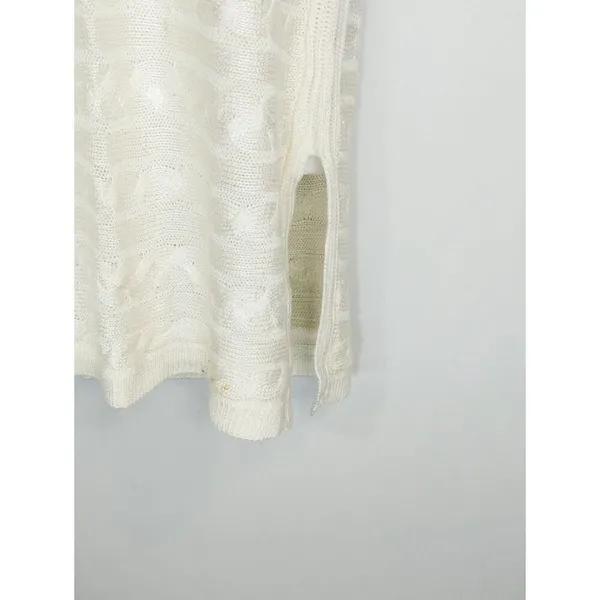 Lauren Ralph Lauren Women's Cable Knit Tunic‎ Sweater Dress White Medium - Image 2