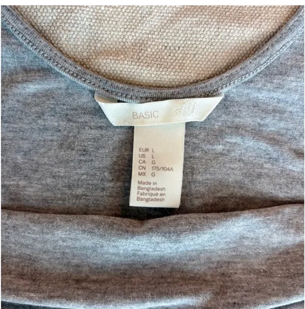 Heather Grey Basic Tee 3/4 Sleeve Bodysuit - Image 9