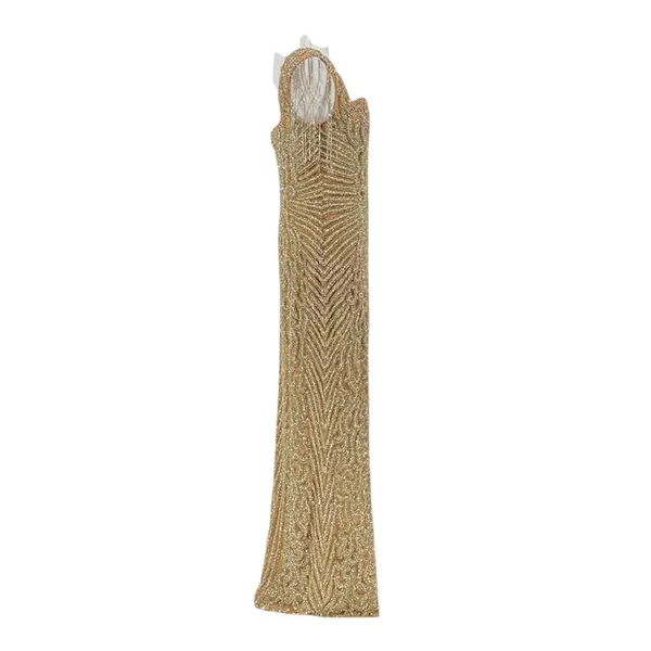 Portia and Scarlett Gold Beaded Sequin Crystal Formal Dress Size 12 NWT - Image 8