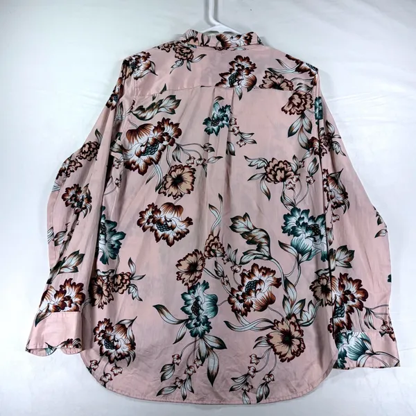 Lauren Ralph Lauren Floral Button Down Shirt Pink Green Long Sleeve Pockets Sz L - Image 7