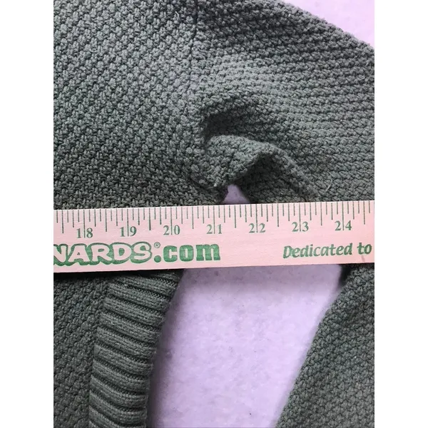 Madewell Crewneck Sweater Womens XS Green Excellent Textured Knit High Low Hem‎ - Image 10