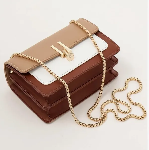 Amazon Color-Block Crossbody Bags for Women Leather Cross Body Purses Cute Designer Handbags Shoulder Bag Medium Size - Image 2