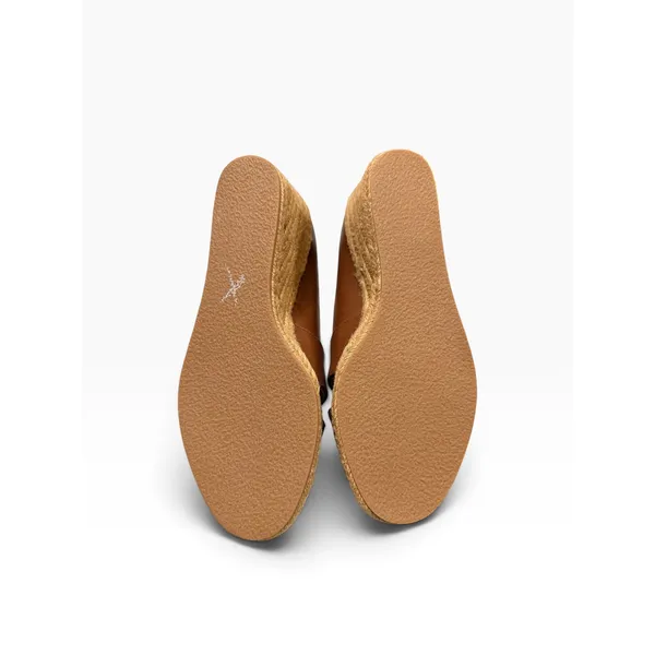 Jack Rogers Womens Cognac Leather Crisscross Espadrille Jute Wedge Sandal size 5 - Image 5