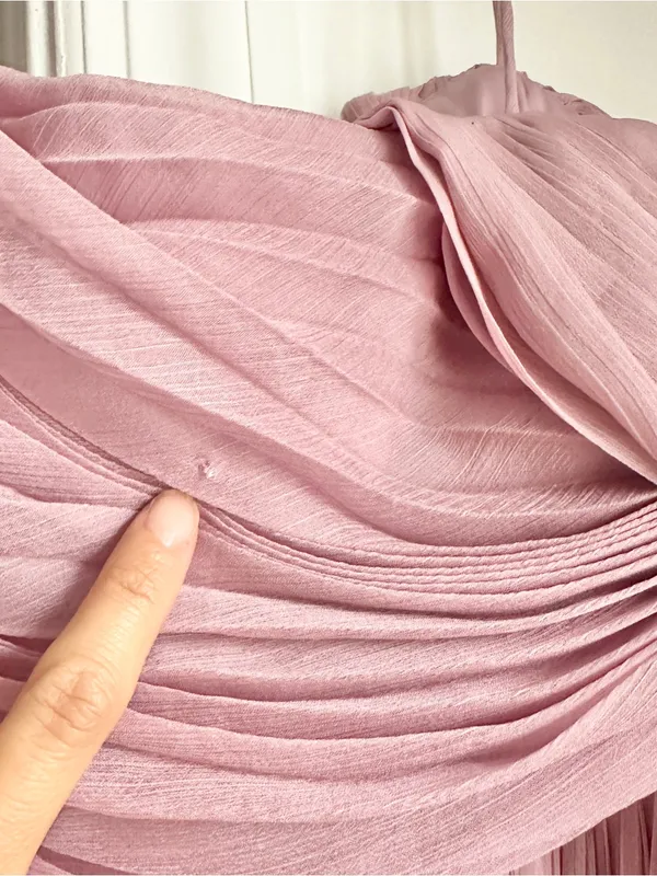 AMUR Joelle Pleated Draped Asymmetrical Gown - Image 10