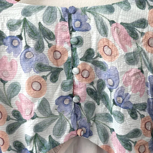 NWT Astr The Label Floral Puff Sleeve Cutout Dress L - Image 10