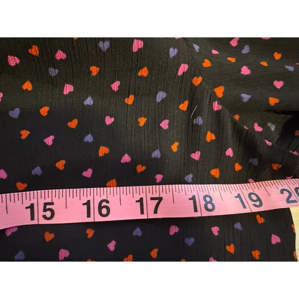 Banana Republic women top black/navy blue hearts See Through Sleeves Size Medium - Image 4