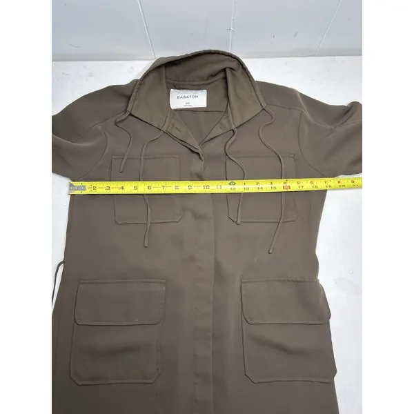 Aritzia Babaton Howitt Utility Relaxed Fit Button Up Dress in Olive Green. XXS - Image 6