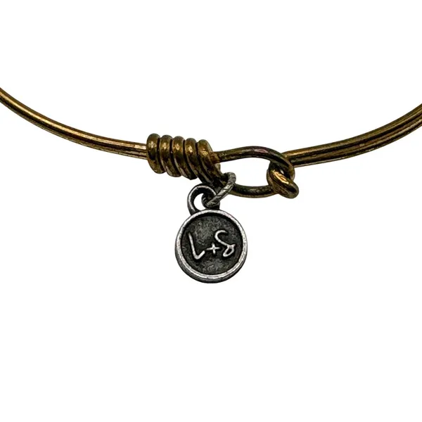 Luca +‎ Danni Bangle Bracelet Brass Green Faceted Glass Bead Stackable L+S USA - Image 6