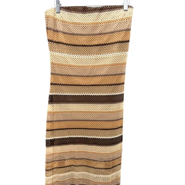 SHOW ME YOUR MUMU Taylor Tube Dress L Crochet Striped Maxi Strapless Boho NWT - Image 4