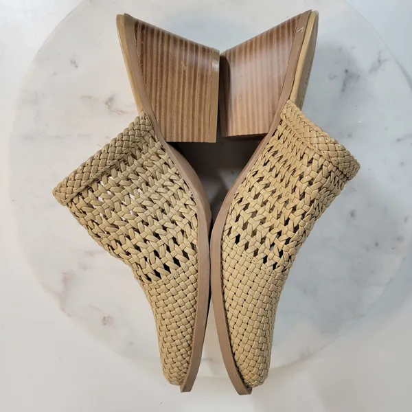 Seven Dials Womens Mule Heels 8 Brown‎ Cognac Woven Quinton Pointed Toe Clogs - Image 6