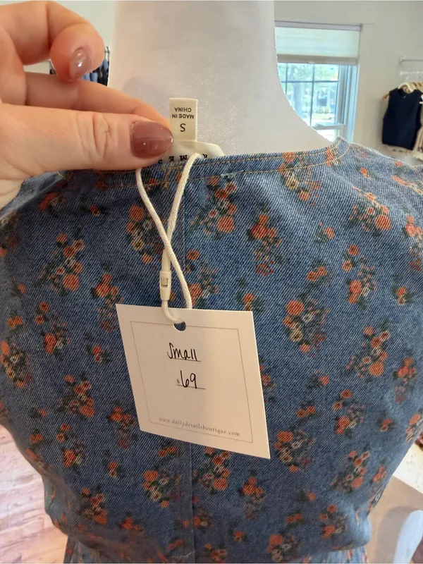 Floral denim romper - Image 6