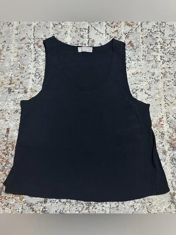 EVERLANE Naia Ripple Tank black size Large Petite - Image 3