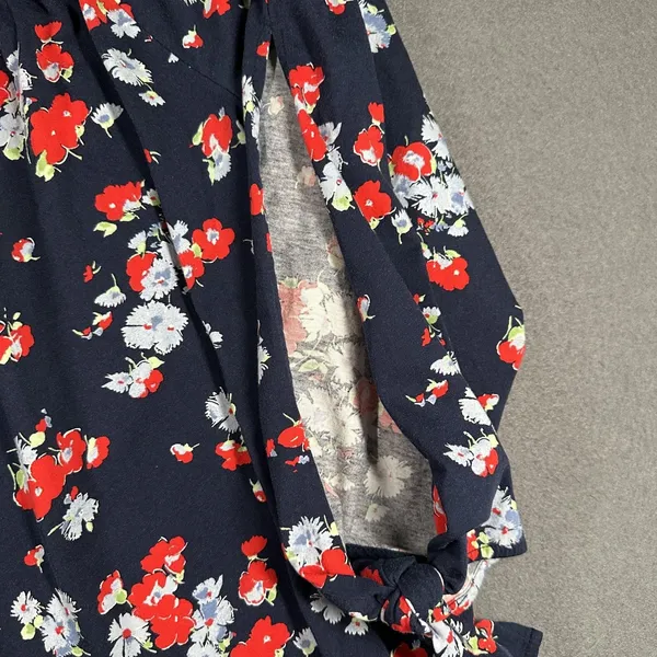 Lauren Ralph‎ Lauren Blouse Womens Large Blue Floral Off Shoulder 3/4 Sleeve - Image 3