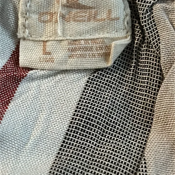 O Neill women’s shirt New Tan/Brown‎ Stripe Off Shoulder Top Size Large Flowy - Image 8