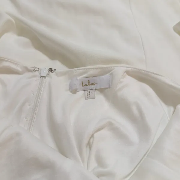 Lulus Eloquent Endearment White Long Sleeve Backless Maxi Dress size L - Image 7