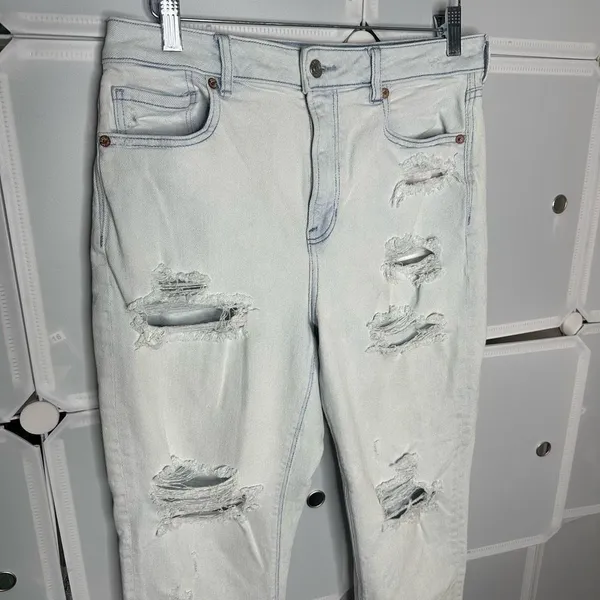 American Eagle Outfitters Mom Jeans Ripped High Waist Size 8 Short - Image 10