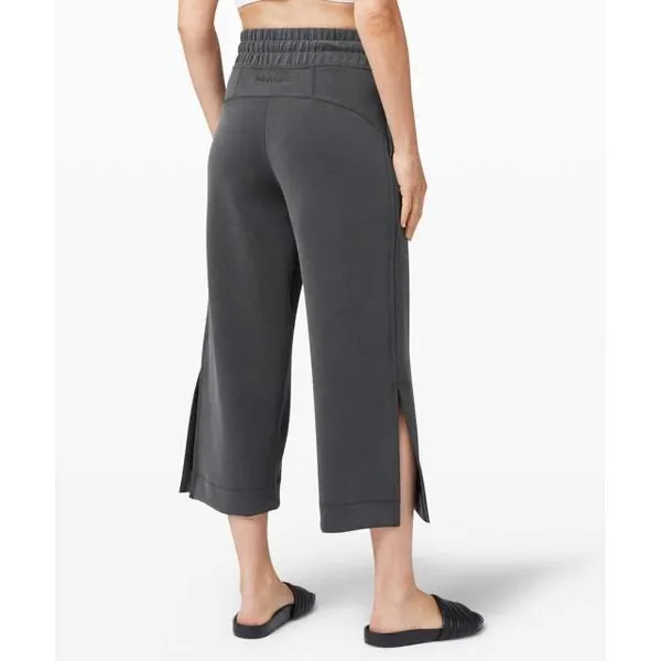 Lululemon Soft Ambitions High Rise Crop Softstreme Graphite Grey Wide Leg 4 - Image 2