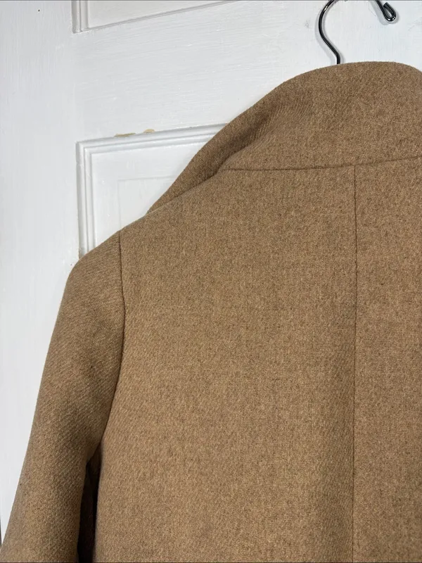 J. Crew Classic City Coat in Taupe Tan with gold zipper W2543 Sz 4 - Image 10