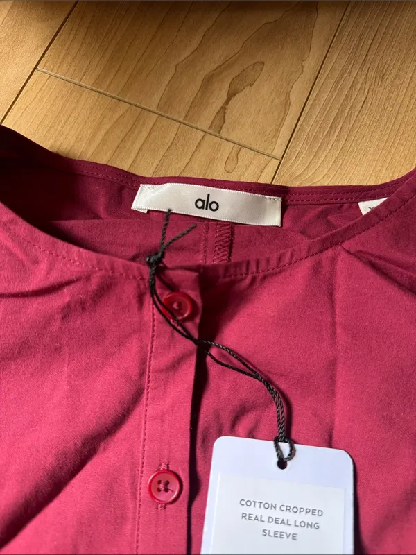ALO Yoga Cotton Cropped Real Deal Long Sleeve - Image 4