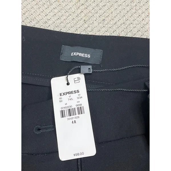 Express Super High Rise Cargo Trousers Black Belted Tapered Ankle Pants Size 4 - Image 7