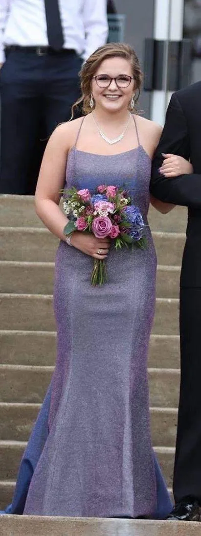 Sherri Hill Purple Glittery Prom Dress! - Image 3