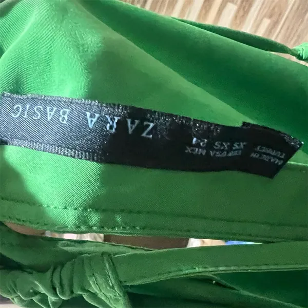 Zara Basic Women's XS Green Halter Neck Mini Dress Standard Casual Summer - Image 5