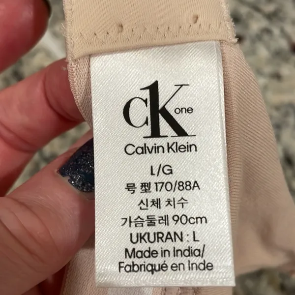 Calvin Klein CK One lightly lined pinkish/beige adjustable strap bra - Image 11