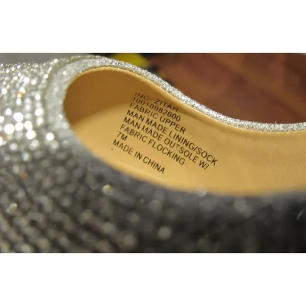 INC International Concepts Shoes Womens Size 7 Silver Zitah Pumps Rhinestones - Image 9
