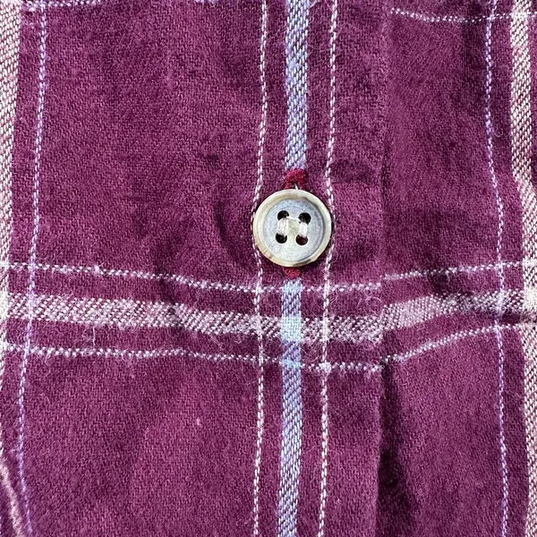 Woolrich Women’s Size 10 Plaid Flannel Button Front Long Sleeve Shirt Burgundy - Image 5