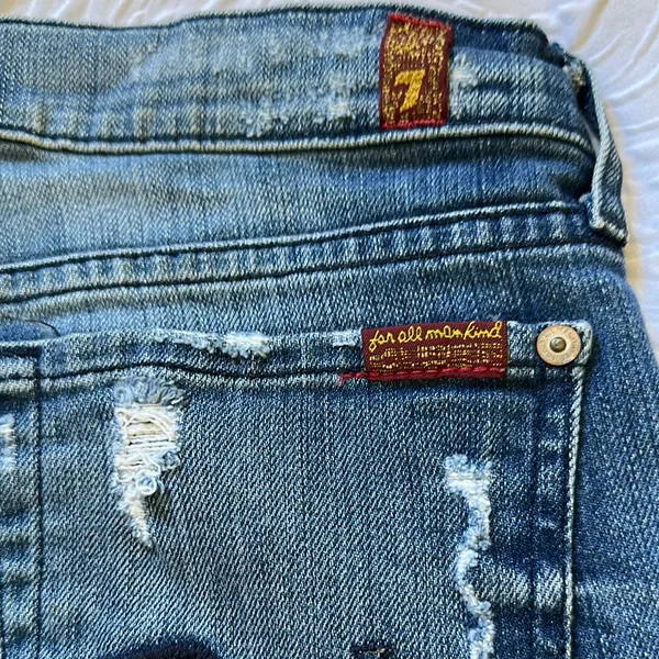 7 for all mankind Distressed Denim Shorts - Image 3