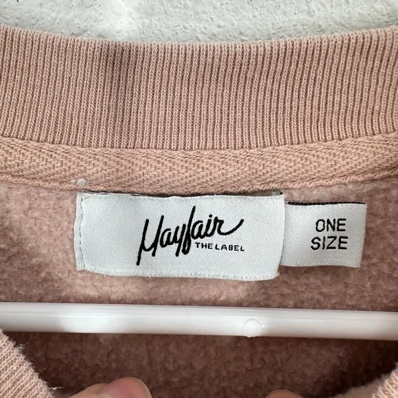 Mayfair The Label Rose Pink Self Love Club‎ Embroidered Crewneck Sweatshirt - Image 5