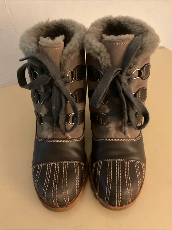 UGG women brown suede leather platform wedge Alasdair boots US 6.5 - Image 5