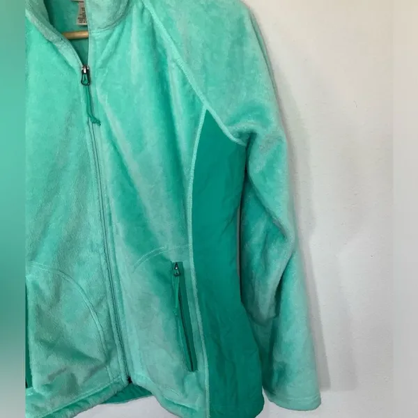 L.L.‎ Bean Light Green Full Zip Up Fleece Jacket Women's Small - Image 4