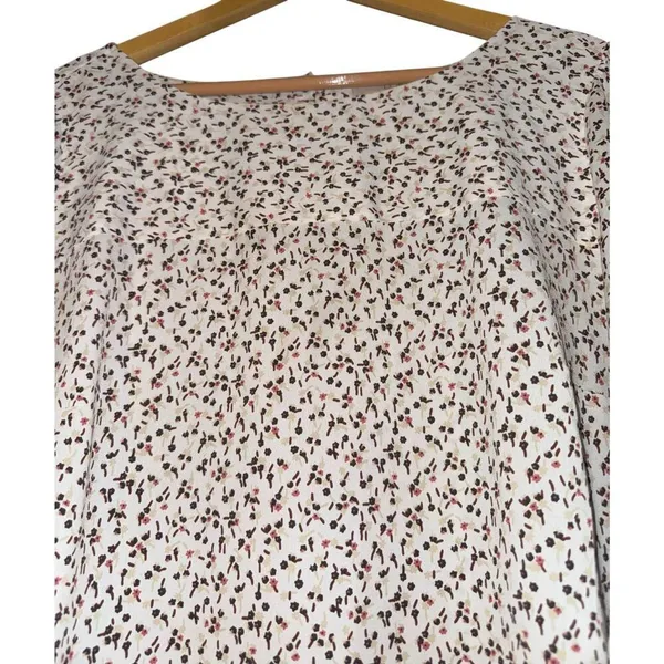 Loft Ditzy Floral Blouse Womens 16 Flowy Lightweight Work Career Blouson Sleeves - Image 2