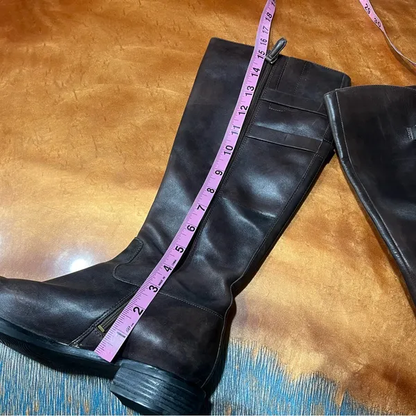 Ecco Hobart tall leather brown buckle boots size 38 - Image 11