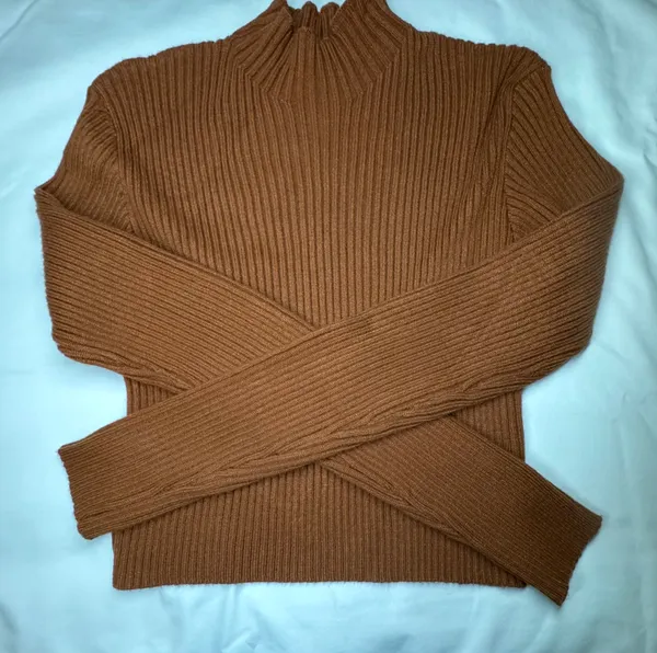 Orange Fall Sweater Brown Size L - Image 3