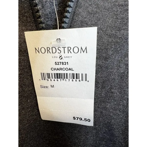 Lou & Grey Signaturesoft Sweatshirt Medium Quarter Zip Charcoal Loungewear NWT - Image 7