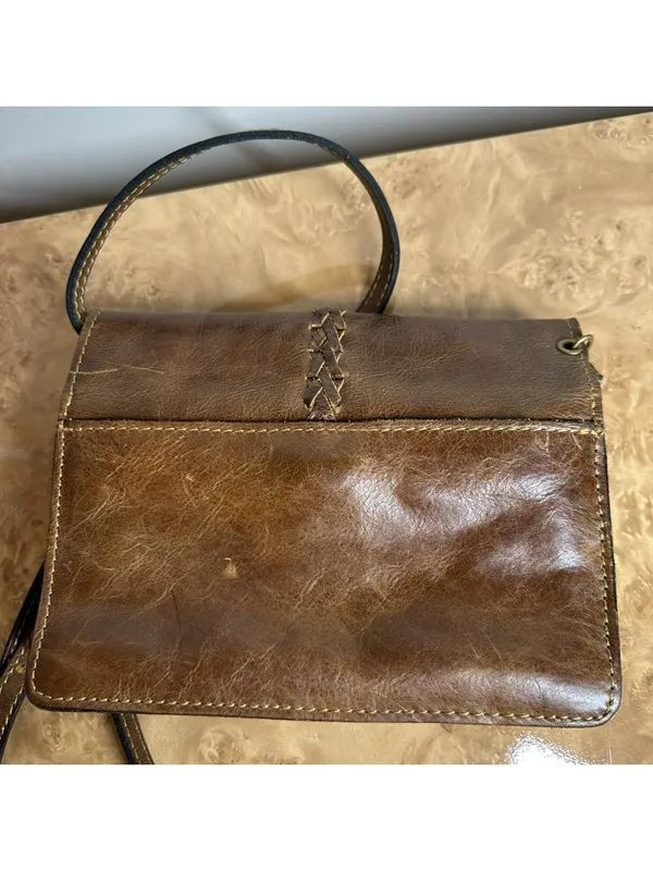 Patricia Nash Distressed Brown Leather Organizer Crossbody Wallet Bag Boho Vinta - Image 5