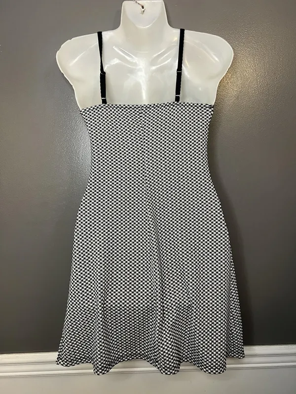 Wild Fable Dress Womens XS Black Check Slip Sundress Mini Square Neck - Image 5