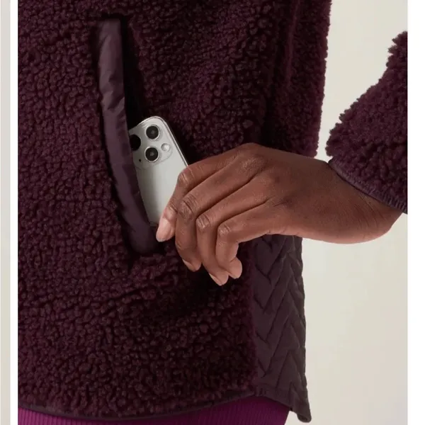 NWOT Cozy Sherpa Snap Sweatshirt Pullover - Image 3