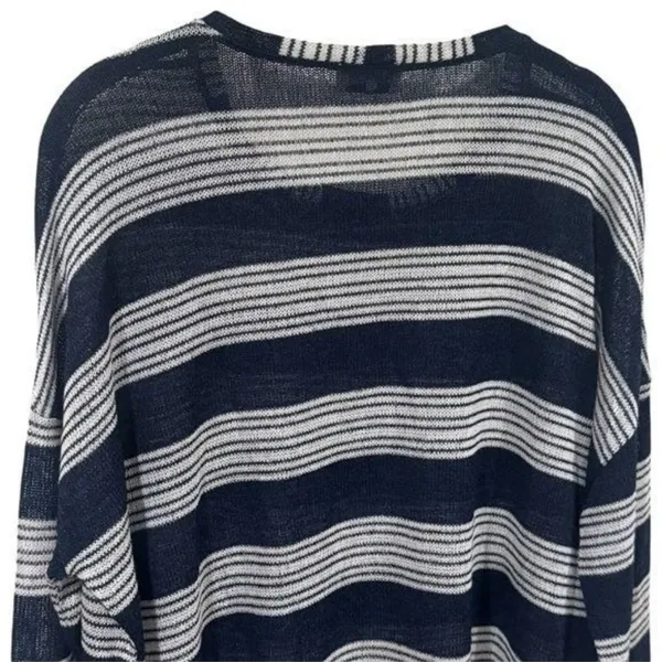 Show Me Your MuMu Stripe Lightweight Knit Long Sleeve Coastal Lagenlook Boho L‎ - Image 6