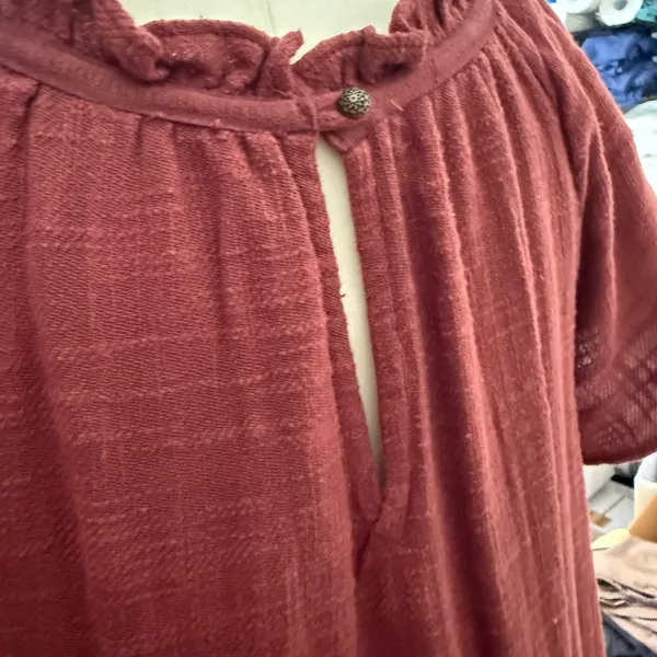 Anthropologie Maeve Burgundy Maxi Dress - Image 4