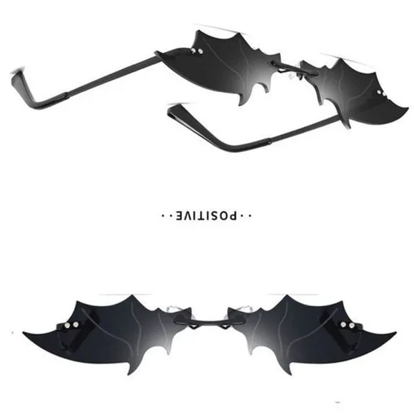 NWT Black Bat Wings Halloween Costume Gothic Party Steam Punk Shades Sunglasses - Image 7